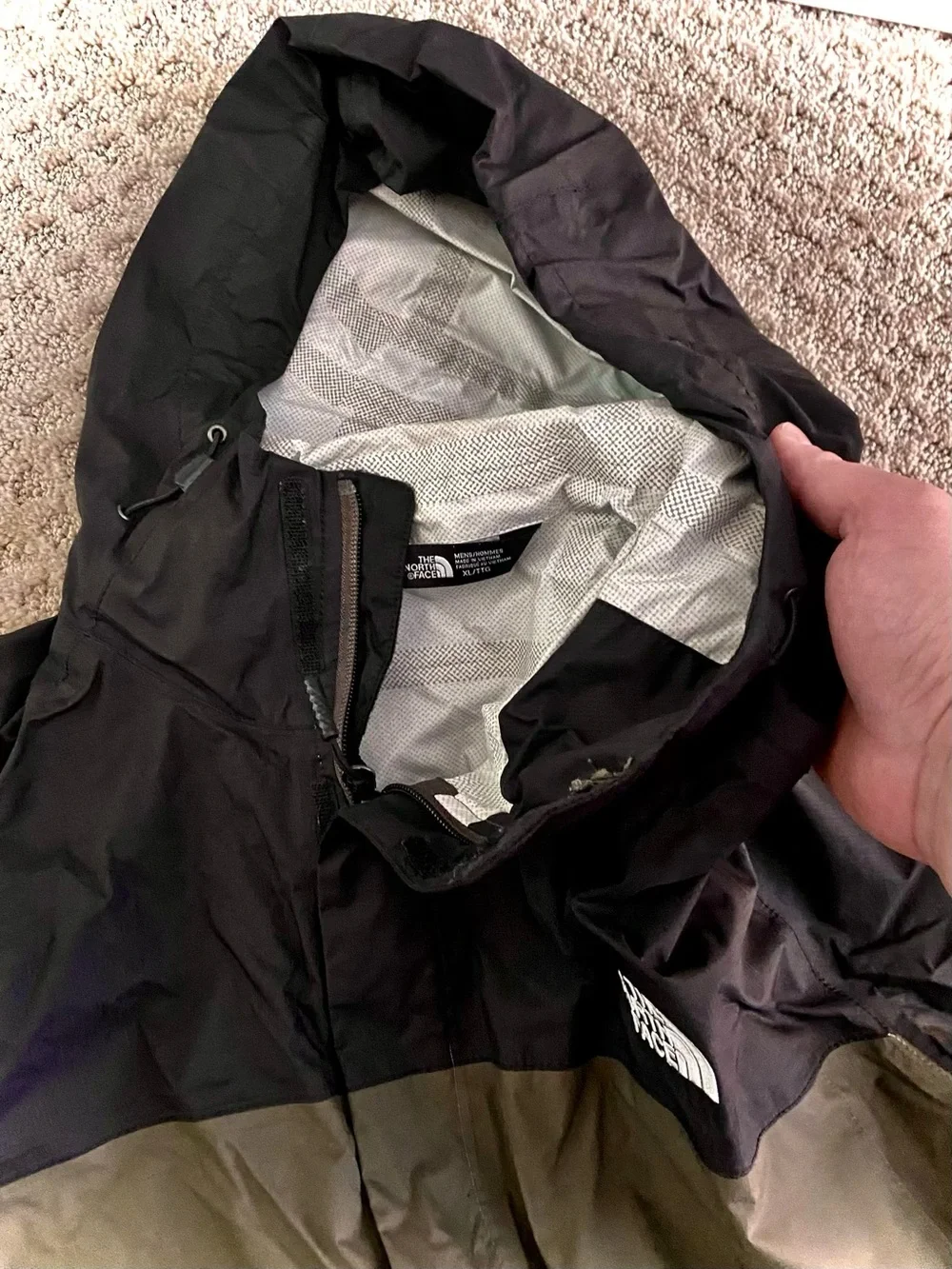 The North Face Black and Olive Green Windbreaker Jacket